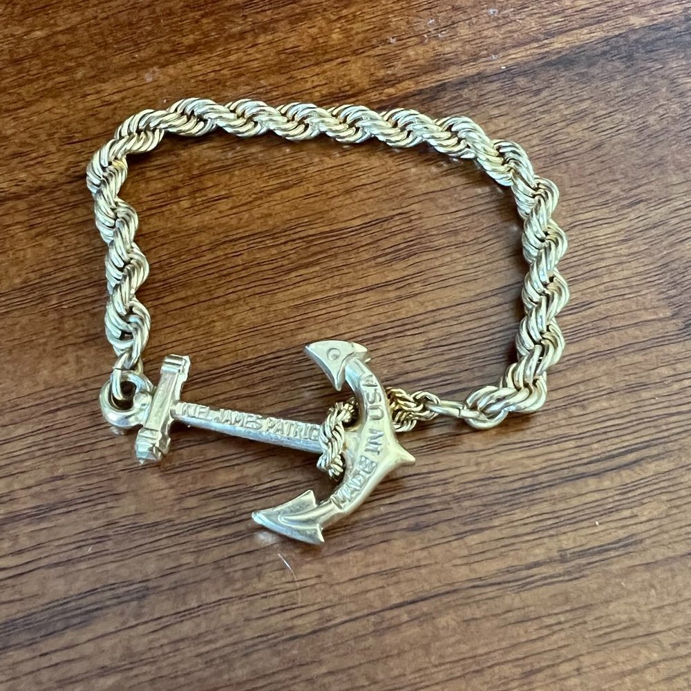 Kiel James Patrick Gold Chain Anchor Bracelet
